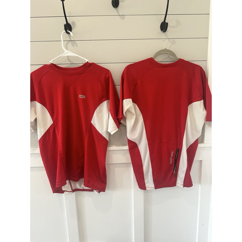 (2) Louis Garneau Cycling‎ Jersey Pullover  Sz Medium Red